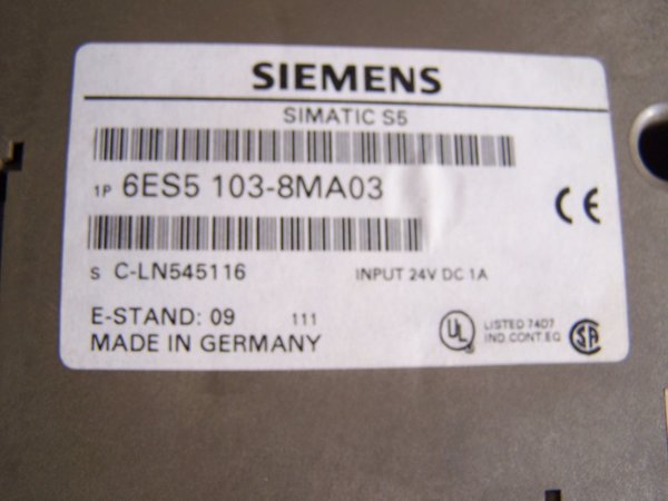 SIEMENS SIMATIC 6ES5 100U CPU 103 8MA03