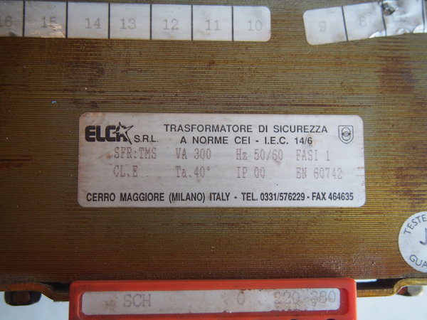 Transformateur ELCA SFR TMS in 230/380 V 50/60 Hz