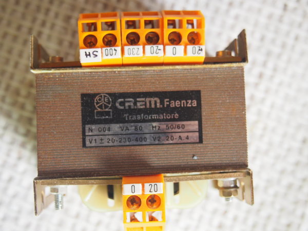 Transformateur CR.EM. N004 in 230/400 VAC out 20 VAC 80VA