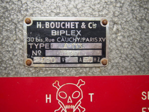 Générateur haute tension BOUCHET BIPLEX A 113