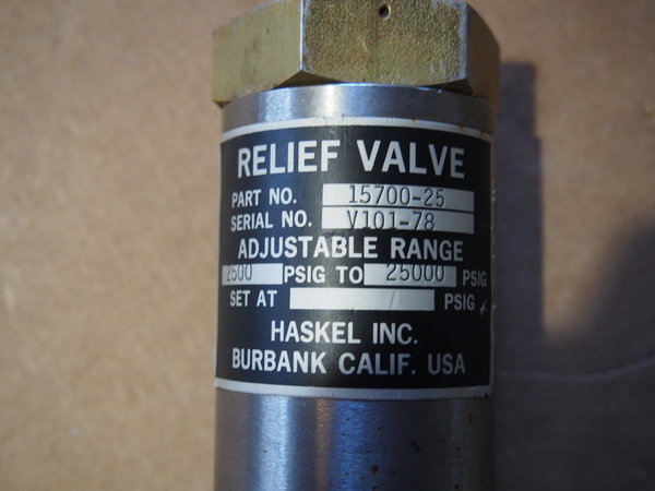 Relief valve HASKEL 15700-25 V101-78