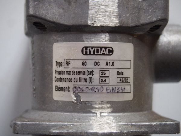 Filtre hydraulique HYDAC RF 60 DC A1.0