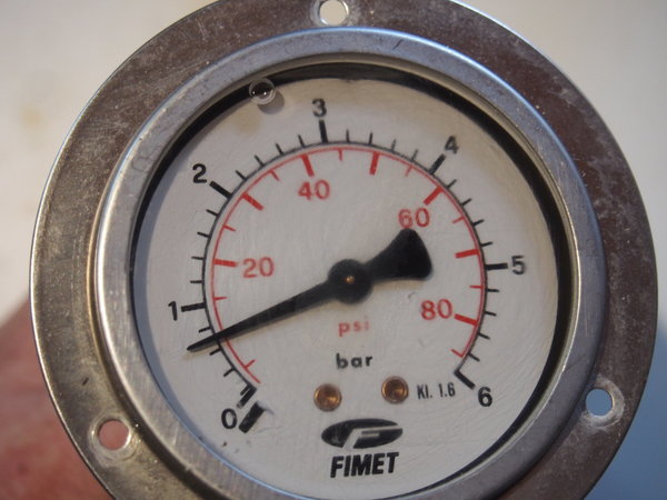 Manomètre inox FIMET bain d'huile 0...6 bar  0...85 psi